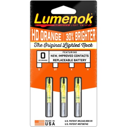 Lumenok Lighted Nock - Signature Series Hd Orange 3pk