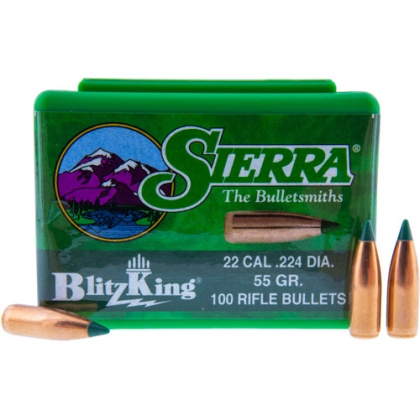 Sierra Bullets .22 Cal .224 - 55gr Blitzking 100ct