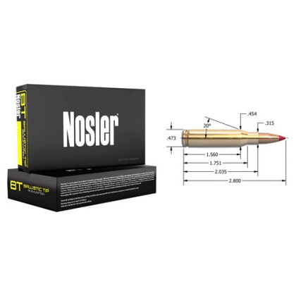 Nosler Ammo Bt 7mm-08 Rem. - 120gr. Ballistic Tip 20-pack