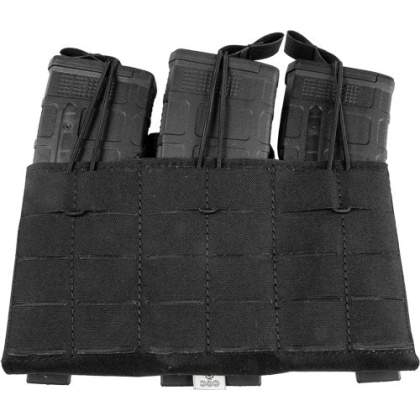 Grey Ghost Triple Mag Panel - 5.56 Mag Pouch Laminate Black