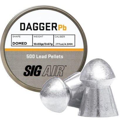 Sig Pellets .177 Dagger Domed - 10.03gr Lead Alloy 500 Ct.