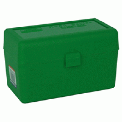 Mtm Ammo Box Magnum Rifle - 50-rounds Flip Top Style Green