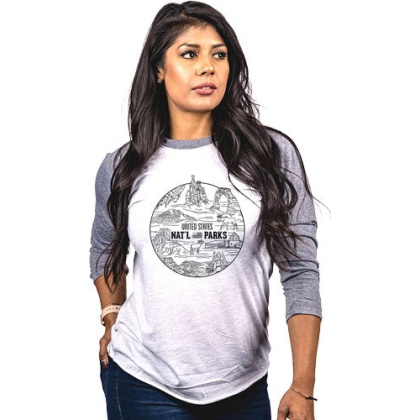 Nine Line Apparel National - Parks Wmn\'s Shirt Gray-wht Med