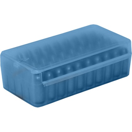 Mtm Ammo Box 9mm Luger-.380acp - 50-rounds Side Slide Cl Blue