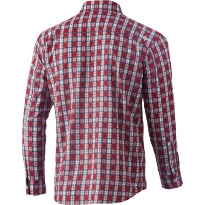 Nomad Stretch Lite Plaid Ls - Button Down Navy-red X-large
