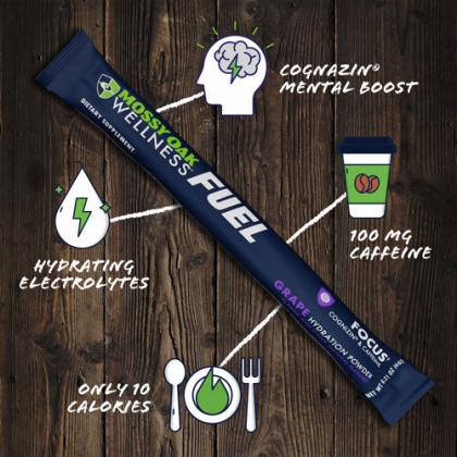 Mossy Oak Wellness Fuel Focus - Grape Drink Mix 12 Stick Pack