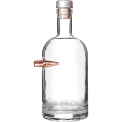 2 Monkey Bullet Decanter - With A .50 Cal Bullet Blown In