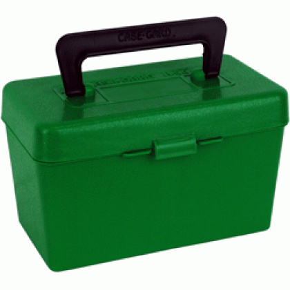 Mtm Deluxe Ammo Box 50-rounds - X-large Rifle Calibers Green