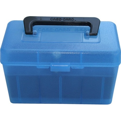 Mtm Deluxe Ammo Box 50-rounds - Rifle 7mm Rm To 300 Wm Clr Blu