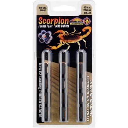 Harvester Scorpion 50 Cal. - 240gr .451 Funnel Point 12pk