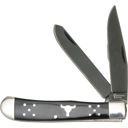 Abkt Cattlemans Cutlery Black - Angus Trapper 2-blade Folder