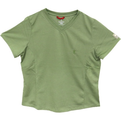 Bg Women\'s Ss V-neck Perfrmnce - T-shirt Large Leaf Green<