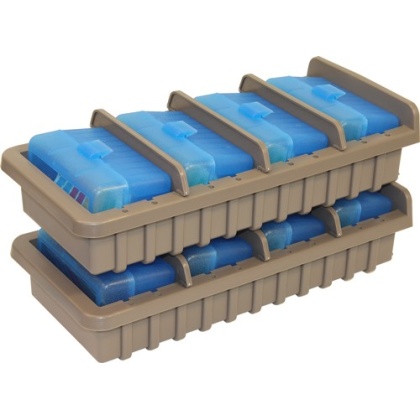 Mtm Ammo Rack W- 4 Rs50 50rnd - Flip Top Boxes Clr Blue-dk Eth