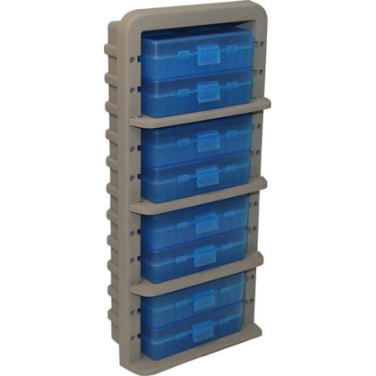 Mtm Ammo Rack W- 8 P509m 50rnd - Flip Top Boxes Clr Blue-dk Eth