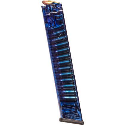 Ets Magazine Glock 18 9mm 31rd - Trans Blue Fits 17-19-26-34