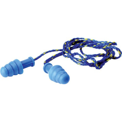 Walkers Ear Plugs Braided Cord - Rubber 27db Blue 1-pair