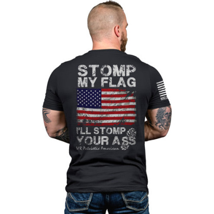 Nine Line Apparel Stomp My - Flag Men\'s T-shirt Black Large