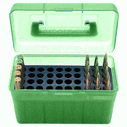 Mtm Deluxe Ammo Box 50-rounds - Rifle .22-250 To .308 Green