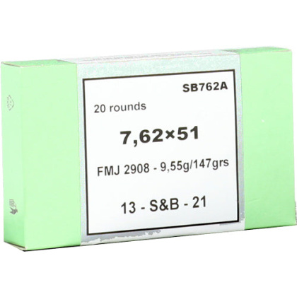 S&b Ammo 7.62x51 .308 Win. - 147gr.fmj 20-pack