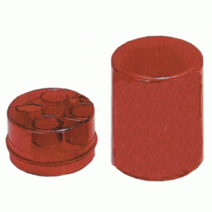 Lee Die Storage Box For 3 Dies - Round Style Red Plastic